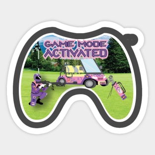 Game Mode Activated Pink Golf course white Trim Sticker